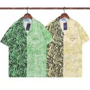 Zomer Designer Shirts Heren Mode Geometrische Print Bowling Shirts Hawaiian Bloemen Zee Vakantie Casual Shirts Slanke Korte Mouwen