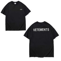 2022SS Vérifications d'été T-shirts restreints hommes femmes femmes de haute qualité VTM à manches courtes surdimension