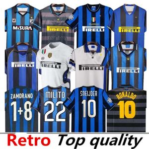 finales 2009 MILITO SNEIJDER ZANETTI Retro Soccer jersey Eto'o Football 97 98 99 02 03 Djorkaeff Baggio ADRIANO MILAN 10 11 07 08 09 BATISTUTA Inters Zamorano uniformes