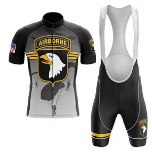 2024 U.S. Airborne Cycling Team Jersey Fietsbroek Bib Set Ropa Ciclismo Heren MTB Shirt Zomer Pro Fietsen Maillot Bottom kleding