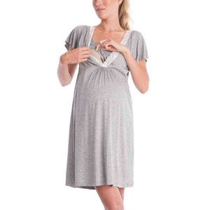 2022 mujeres Maternity Wear Fashion Fashion Vestidos sólidos Camisetas Camisetas de lactancia Tallas de tanques G220309