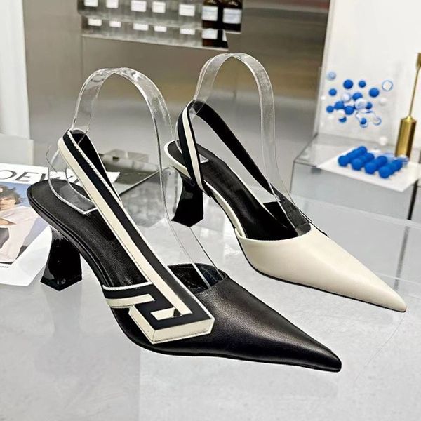 2022womens plage Sandales en cuir Stout talon talons Diapositives dame sexy danse designer chaussure Métal Chunky talons Ballroom bar Diamonds