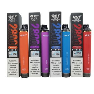 QST Puff Flex 2800 Puffs E Cigarettes 850 mah 8ml 0% 2% 5% Dispositif prérempli vape jetable autorisé