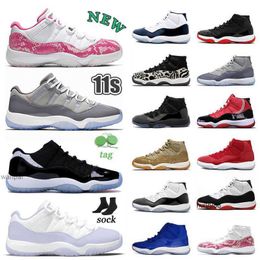 2023 11s Chaussures Jumpman 11 Vintage Basketball Chaussures Hommes Femmes Authentique Jumpman11s Designer Sneaker High Cool Grey Low Pure Violet BredJORDON JORDAB