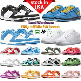 2024 Hombres Mujeres Zapatos EE. UU. Medias Zapatillas planas Blanco Negro Panda Gris Niebla Triple Rosa Universidad Azul Rojo Lobo Gris Bajos Almacén local Entrenadores para hombre GAI