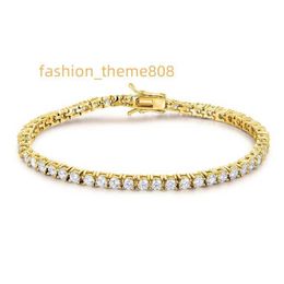 2023 3 mm 14 K 18 K oro DEF Lab pulsera de tenis de diamantes joyería de moda