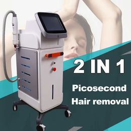 2023 2 en 1 810 tatouage de cheveux Retirer le laser diode 755 808 1064nm laser avec Q commuté Nd Yag Laser Tatouage Spot Acné Machine médicale CE