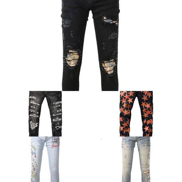 2023 2021 Hommes Designer Jeans Distressed Ripped Biker Slim Fit Moto Denim pour hommes S Top Qualité Mode Jean Mans Pantalon Pour Hommes # 858 a1