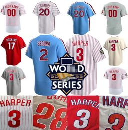 2023 2022 Custom S-4XL 3 Bryce Harpe Jersey 17 Rhys Hoskins JT Realmuto 10 Uomini Donne Giovani qualsiasi nome qualsiasi numero maglie cucite 05