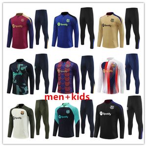 2023 2024 2025 Barcelone Tracksuit Camisetas de Soccer Jerseys Training Suit Gavi Pedri 23/24 Half Zip Barcelone Men and Kids Set Barca TrackSuit Tentime