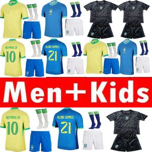 2023 2024 2025 Brésil Jerseys de football L.Paqueta Neymar Vini Jr.23 P.Coutinho Richarlison Football Shirt G.Jesus T.Silva Bruno G. Pele Casemiro Men Kids sets Jersey