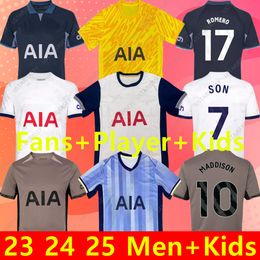 2023 2024 2025 Maddison Son Soccer Jerseys Romero Kulusevski Richarlison Kulusevski 24 25 Van de Ven Bissouma Kit de fútbol Kit de fútbol Camisa Spurs Top Kids Set