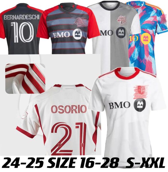 2023 2024 2025 MLS Toronto FC Soccer Jerseys Away Kaye Bernardeschi 2024 25 Osorio insigne Morrow Bradley Home Away 24 25 Football Men Kids Shirt (Taille 16-28 S-XXL)