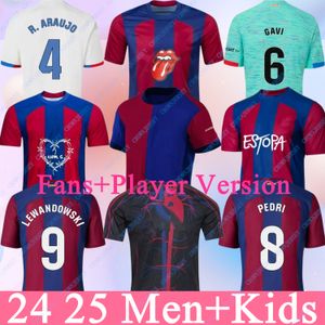 2023 2024 2025 Pedri Gavi Soccer Jersey Lewandowski FC Ferran Camiseta de Shirt Auba Annulo F. de Jong 23 24 25 ANSU FATI FOOTBAY JOAO FELIX Men Kids