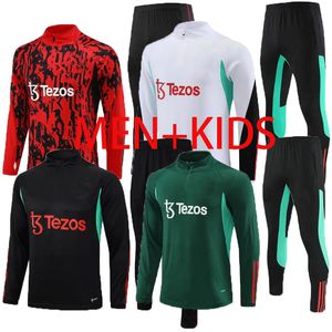 2023 2024 2025 Tracksuits Man Volwassen Kinderen Lange mouw Pull rits Trainingspak Men Lyonnais Martinez ol Aouar voetbaltrainingskit Jogs -sets