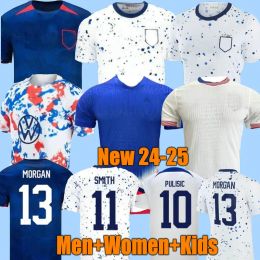 2023 2024 2025 United States PULISIC Soccer Jerseys REYNA Mckennie WEAH SWANSON Usas 23 24 25 MORGAN RAPINOE Men Woman / Kids Kit Football Shirt