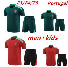 2023 2024 2025Nieuwe heren PortugalS Trainingspakken Sweatshirt Voetbal trainingspak 23 24 25 Portugieser Korte mouwen Trainingspak shirtkits kinderen survetement