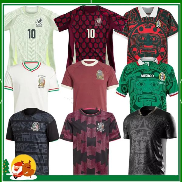 2023 2024/25 México Soccer Jersey H. Losano Chicharito G Dos Santos 23 24 Camisas de fútbol Conjuntos de hombres / niños Kit mexicano uniforme