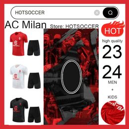 2023 2024 AC Jerseys de survêtement Tuta Maglia 23 24 AC Suite de formation survivant Foot Camiseta Jerseys Chandal Kit Football Men and Kids Uomo Calcio Maillot Aa