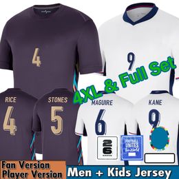 24 25 Inglaterra Camiseta de fútbol BELLINGHAM RASHFORD KANE 2024 Eurocopa 2025 Jersey de fútbol Nacional Mujeres Hombres Niños Kit 4XL Entrenamiento PIEDRAS SAKA ARROZ FODEN GREALISH MOUNT