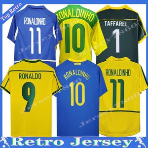 Brazilië retro voetbalshirts 1998 2002 Carlos Romario Ronaldinho Brazilië doelman voetbalshirt 2004 camisa de futebol 1994 2006 1982 RIVALDO ADRIANO 2000 2010
