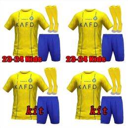 2023 2024 Maglia da calcio Al Nassr FC Ronaldo kids kit Home giallo 23 24 CR7 Gonzalo Martinez Talisca Ghislain Konan Vincent Aboubakar maglia da calcio da uomo