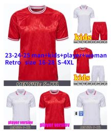 2024 Jerseys de football du Danemark Hojbjerg Home Red Away White Jensen 24 25 Christensen Eriksen Skov Olsen Braithwaite Dolberg Denmark Football Shirts Jersey