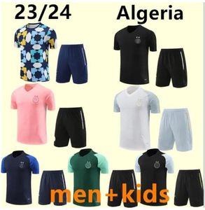 2023 2024 Algérie ADULTE Survêtement à manches courtes Ensemble MAHREZ Football Training Jerseys hommes 23 24 Algérie KIDS KIT Survetement maillot de foot FEGHOUL football