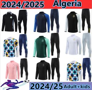 2024/2025 Algeria Tracksuit Suit Mahrez Soccer Jerseys Men Kids 23/24/25 Algerie Bounedjah survivant Maillot de Foot Feghoul Sportswear Football Training Suit 10-XXL