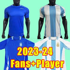 2023 2024 Argentina Soccer Jerseys Camisa de fútbol Dybala Agüero Maradona Di Maria 23 24 Fans Versión de jugadores Uniformes de casa en casa