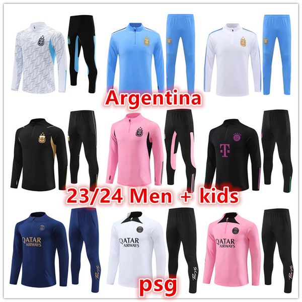 2023 2024 Argentine Survêtement de football Real Madrids Barcelone hommes et enfants 23 24 survetement foot football tracksuit