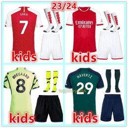 2023 2024 Arsen l SAKA ARROZ G.JESUS camisetas de fútbol kits de fútbol para niños calcetines 23 24 ODEGAARD HAVERTZ camiseta de fútbol infantil camisetas futbol maillot pie