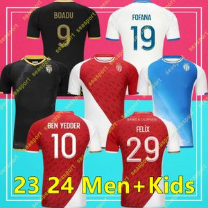 2023 2024 AS Monaco Black Away BEN YEDDER Camisetas de fútbol MINAMINO BOADU GOLOVIN 23 24 maillot de foot BALOGUN EMBOLO Flocage Hombres Niños FOFANA Camiseta de fútbol AKLIOUCHE
