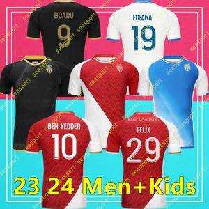 2023 2024 AS Monaco Black Away BEN YEDDER Soccer Jerseys Minamino Boadu Golovin 23 24 Maillot de pied BALOGUN EMBOLO Flocage Hommes Enfants FOFANA Chemise de football AKLIOOUCHE