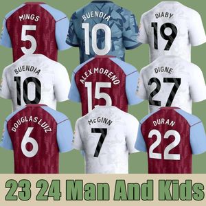 2023 2024 Aston Villas Fußballtrikots Kinder-Set Heim-Fußballtrikot Training Auswärtsfans Spielerversion Camisetas Futbol MINGS Mcginn