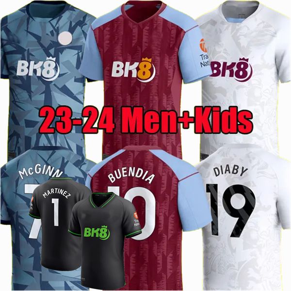 2023 2024 AstonS ZANIOLO Maillots de football MARTINEZ J.RAMSEY TIELEMANS BAILEY DIABY BUENDIA CARLOS WATKINS Mings KAMARA PAU VilLaS 23 24 Chemise de football pour hommes et enfants