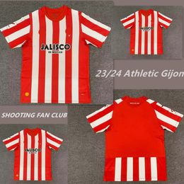 2023 2024 Athletic Gijón fútbol Coldplay Jerseys Durdevi 23 24 Camiseta de fútbol HOME Camisetas Hombres Kit Fans Tops Rama descuidada JALISCO