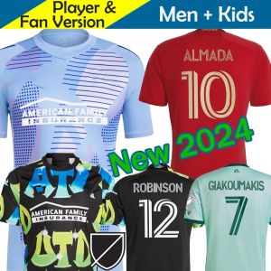 2023 2024 Atlanta Voetbalshirts United FC Home Away 3rd Zwart Rood Groen Voetbalshirt 23 24 Heren Uniform met korte mouwen Mor League ALMADA GIAKOUMAKIS LOBJANIDZE