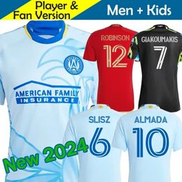 2023 2024 Atlanta United Fc Soccer Jerseys Kids Men 23/24 Kirt de football à l'extérieur Resurgens Home Red Black 17s 'Kit Third 3rd Giakoumakis Almada