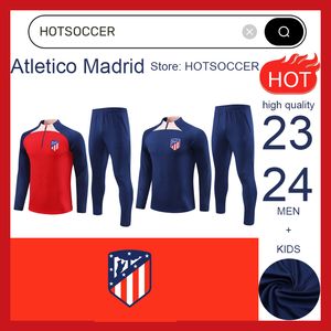 2023-2024 Atleticos Madrids Survêtement de survêtement de football Kit 23/24 GRIEZMANN Survêtements de football pour hommes et enfants Sportswear Chandal Futbol Survetement