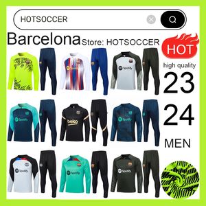2023 2024 Barcelona TRACKSUIT Camisetas de voetbal Jersey trainingspak FERRAN PEDRI 22/23/24 Half Zip heren SET barca voetbal trainingspak Trui uniform