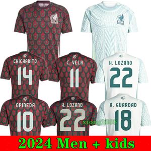 Nieuwe 2024 2025 Mexico Jersey Thuis Uit Voetbalshirts Heren Kinderen 24 25 MexicoS H. LOSANO CHICHARITO C. VELA voetbalshirt uniform Maillot Foot