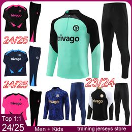 Survêtement de football homme 2024 2025 Survêtement de football CFC Chelse STERLING MUDRYK Kits de football pour enfants CAICEDO kit d'entraînement homme 23 24 25 chandal futbol survetement pied