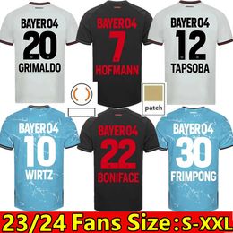 2023 2024 Bayer 04 Leverkusen Soccer Jersey Wirtz Boniface Hincapie Hofmann Tapsoba Schick Palacios Frimpong Grimaldo 23 24 Camisetas de fútbol para hombres en casa