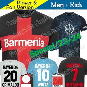 2023 2024 Bayer 04 Leverkusens Soccer Jerseys 23 Home Zwart Wit Wit 3e blauw voetbalshirt 24 Speciale herenuniform Hincapie Wirtz Hofmann Tapsoba Palacios Fan