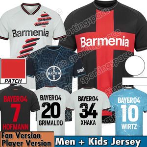 2023 2024 Bayer 04 Leverkusens Soccer Jerseys 23 Home Black Away White 3rd Blue Football Shirt 24 Special Men's Uniforme Hincapie Wirtz Hofmann Tapsoba Palacios Odilon