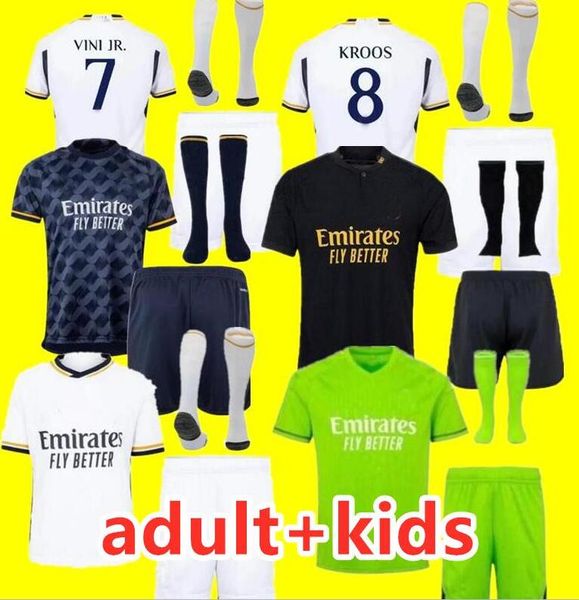 2023 2024 Bellingham Rodrgo 23 24 Real Madrid Fútbol Jerseys Camisa de fútbol Vini Jr CamaviVa Arda Guler Modric Valric Valverde Camiseta Kits para niños adultos Courtois