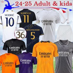 24 25 Bellingham Soccer Jerseys Arda Guler Camavinga Alaba Modric Vini Jr.Mbappe Football Shirt 2024 Away 3rd Real Valverde Tchouameni Madrids Men Kids Kit 16-4xl