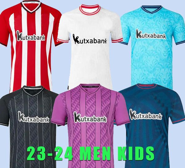 2023 2024 Bilbao Club Home Away Tering Training Soccer Jerseys Athletic Aduriz Williams Muniain Paredes Berenguer Ander Herrera Simon O. Sancet Football Hombres Camisa de niños