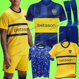 2023 2024 Boca Juniors Soccer Jerseys Accueil Hommes Enfants Kit Tevez 23 24 Oscar Villa Saio Maradona Varela Uniformes d'entraînement